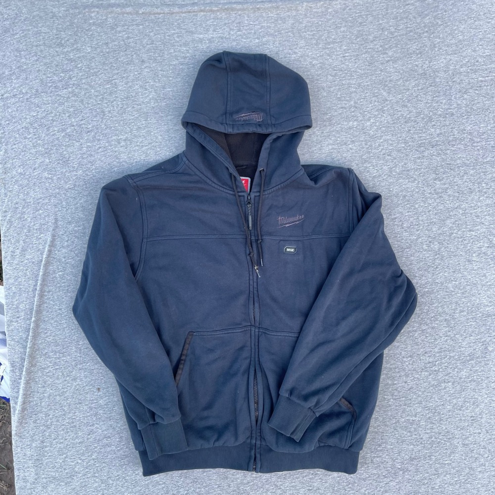 Milwaukee M12 Heated Hoodie Mens XL Navy Blue Full Zip Sweatshirt Workwear